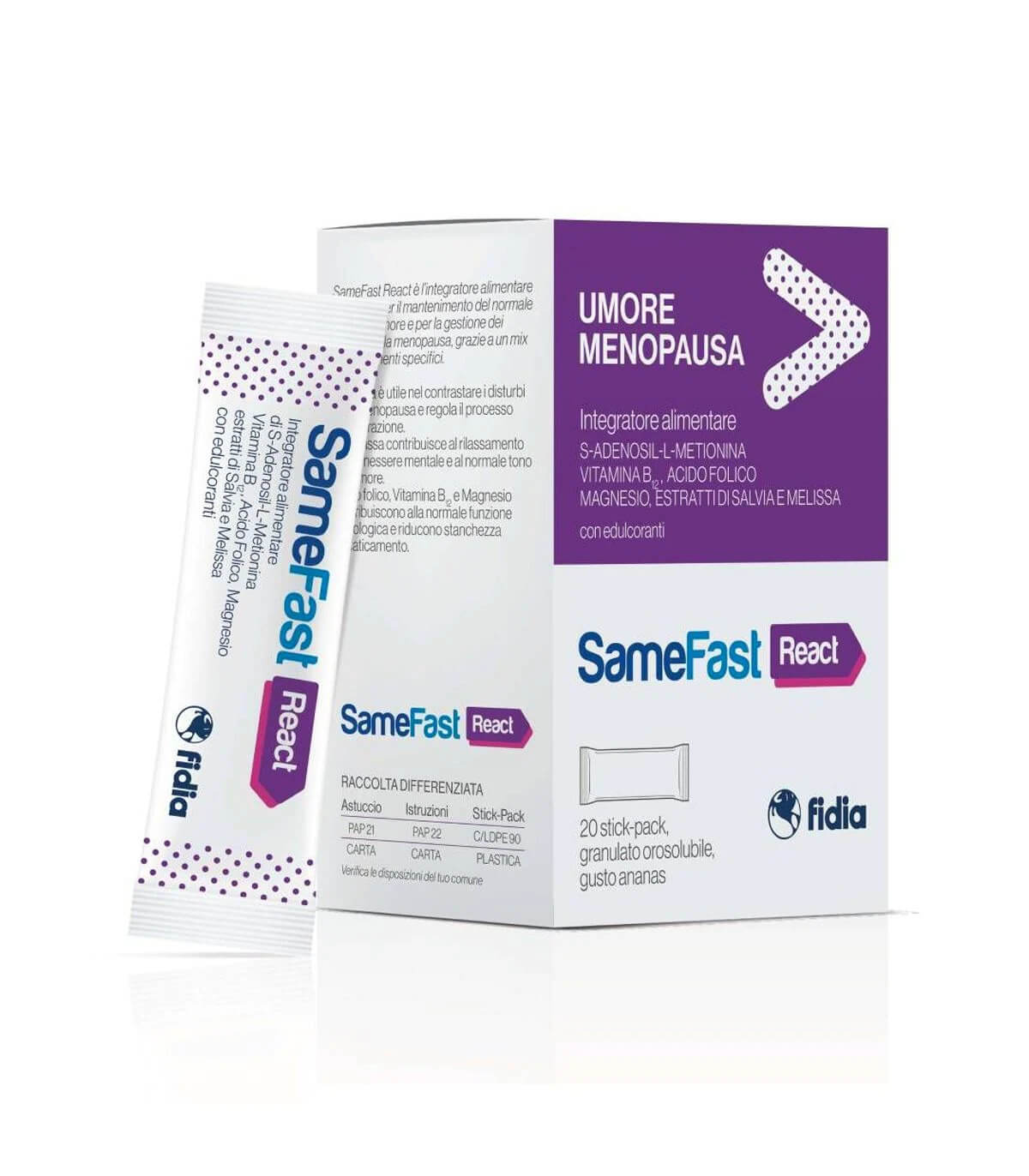 SameFast React - Integratore per il Tono dell'Umore durante la Menopausa - 20 Bustine